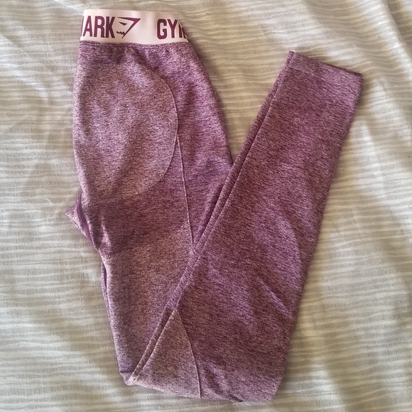 Gymshark Flex Leggings Dark Ruby Marl / Blush Nude - Picture 5 of 6